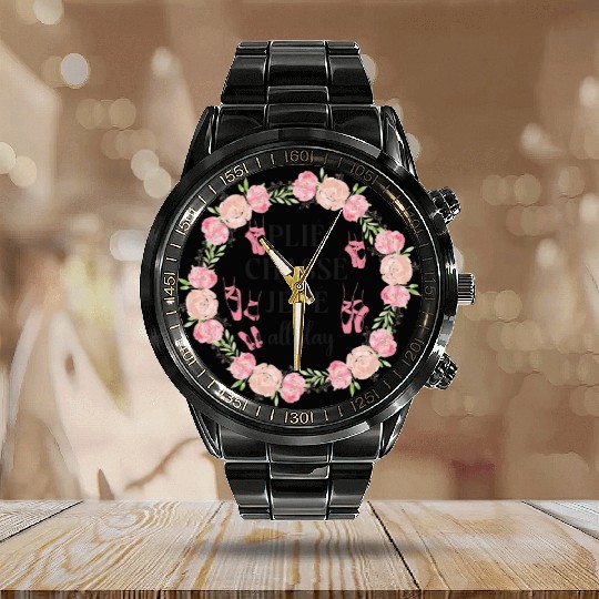 Ballet Dancer Dance Girl Ballerina Calendar Steel Band Watch