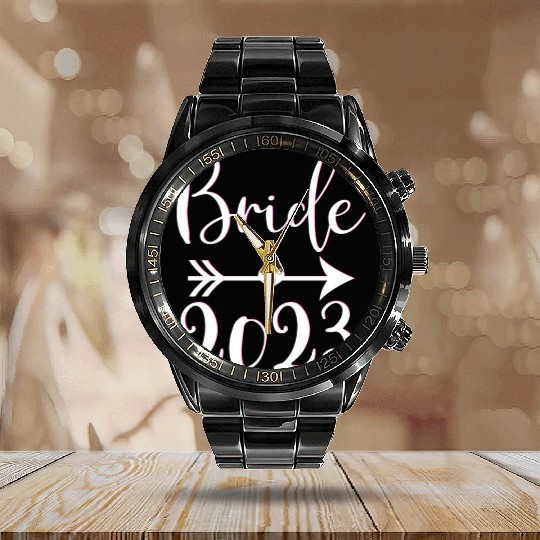 Bride To Be 2023 Engagement Getting Married Calendar Steel Band Watch