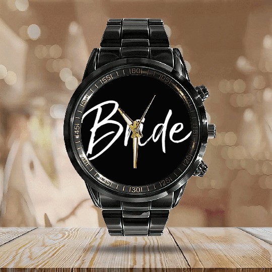 Getting Ready Bride Groom Wedding Bride Calendar Steel Band Watch