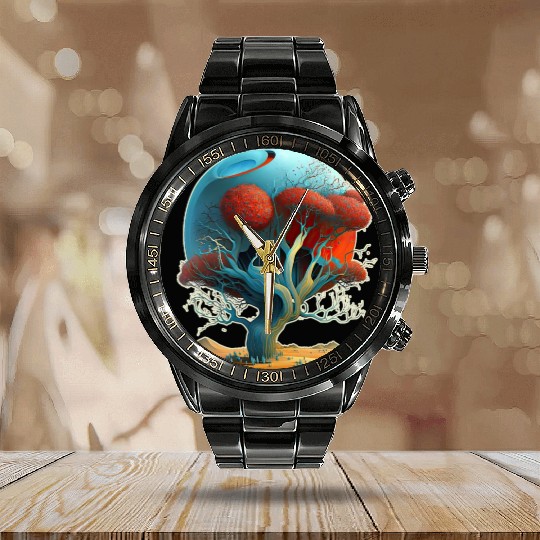 Desert Crimson Dreaming Calendar Steel Band Watch