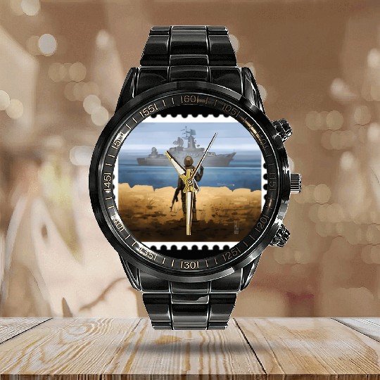 New Stamp Ukraine Flag Pride Ukrainian Postage Calendar Steel Band Watch