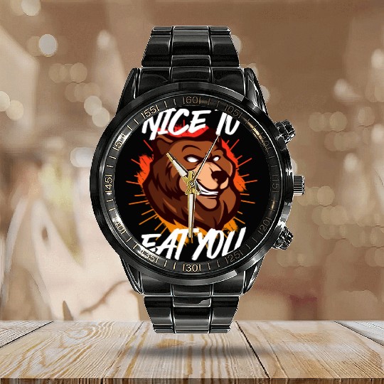 Nice to eat you Nature boy Mountain lover Calendar Steel Band Watch