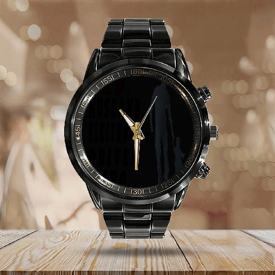 Dad Husband Driver with graphic father's day Calendar Steel Band Watch