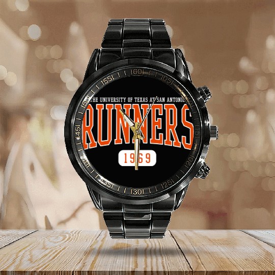 Ut San Antonio Roadrunners Est Calendar Steel Band Watch