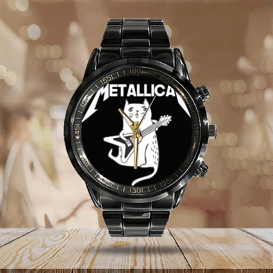 Mettalicat Rock Band Guitar Funny Christmas Calendar Steel Band Watch