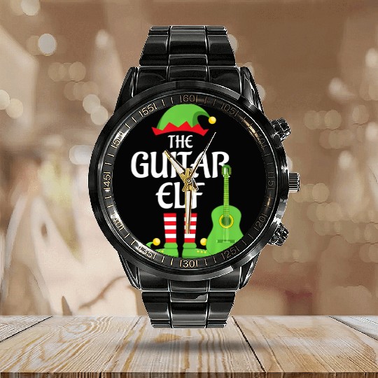 Guitar Elf Family Matching Group Christmas Calendar Steel Band Watch