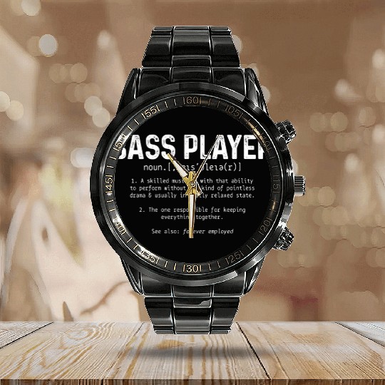 Bass Player Definition Bass Guitar Bassist Calendar Steel Band Watch