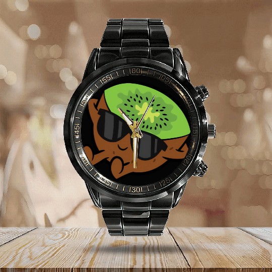 Kiwi Fruit Relang Lazy Kiwi Calendar Steel Band Watch