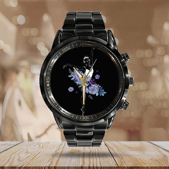 Ballet Dancer Dance Girl Ballerina Calendar Steel Band Watch