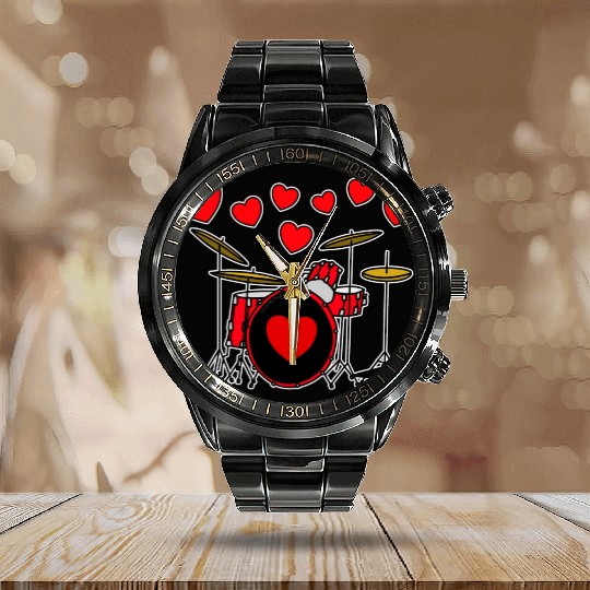 Valentines Drummer Drum Teacher Wedding Musician Calendar Steel Band Watch