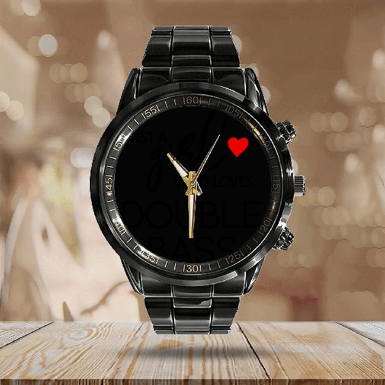 Just A Who Loves Double Bass - Music Double Bass Calendar Steel Band Watch