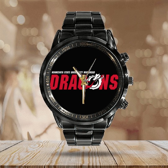 Minnesota State Moorhead Dragons Icon Calendar Steel Band Watch