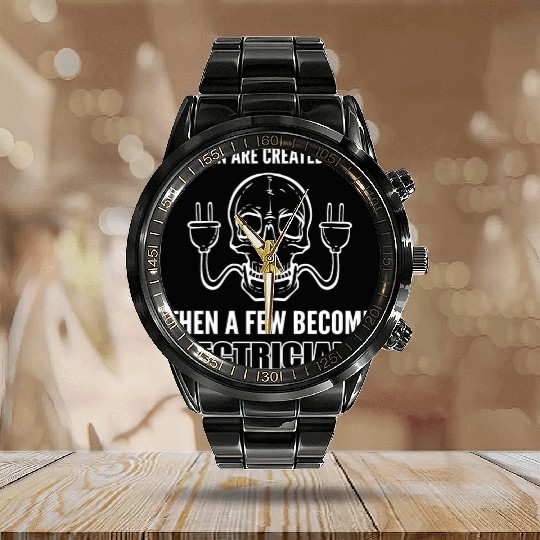 Created Equal Professional Lineman Gift Calendar Steel Band Watch