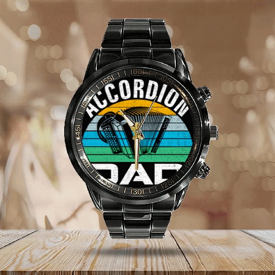 Accordion Dad Music Father's Day Calendar Steel Band Watch