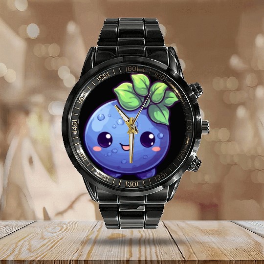 Blueberry kawaii Calendar Steel Band Watch