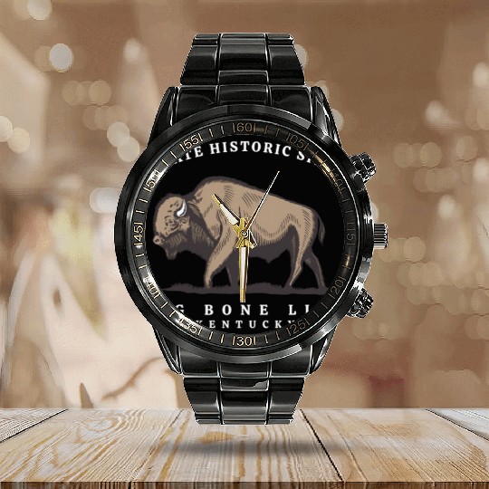 Big Bone Lick Park Calendar Steel Band Watch