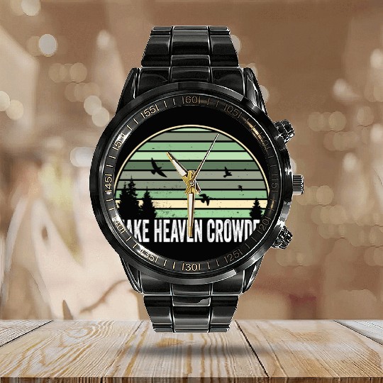 Religious Christian Quote Make Heaven Crowded Calendar Steel Band Watch