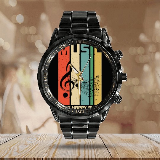 Music is My Happy Place Gift Musician Lover Artist Calendar Steel Band Watch