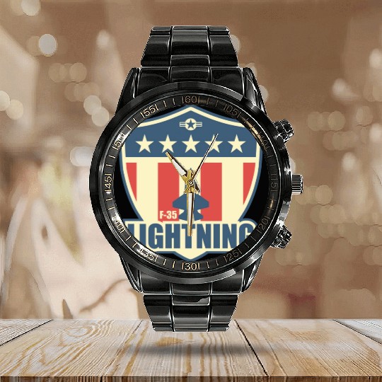 F35 Lightning boy Copy Copy Calendar Steel Band Watch
