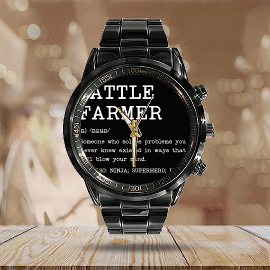 Cattle Farmer Definition Design Copy Copy Calendar Steel Band Watch