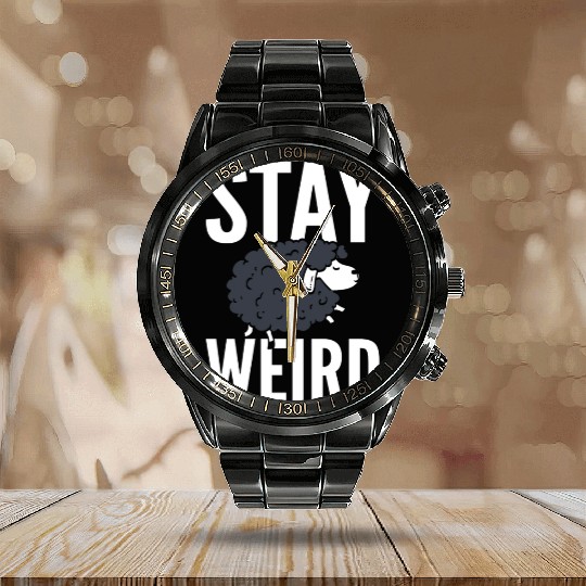 Stay Weird Herdsman Calendar Steel Band Watch