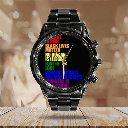 Science Is Real Calendar Steel Band Watch