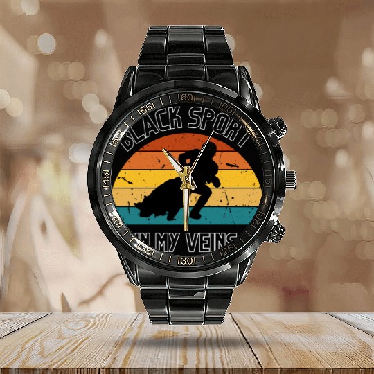 BLACK SPORT, SPEEDWAY Calendar Steel Band Watch