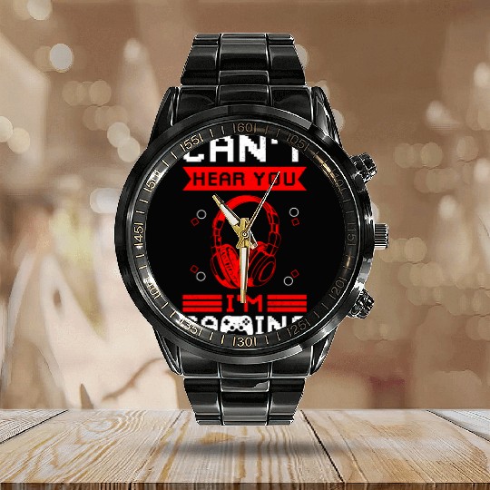 Video Gaming Gamer Nerd Games Calendar Steel Band Watch