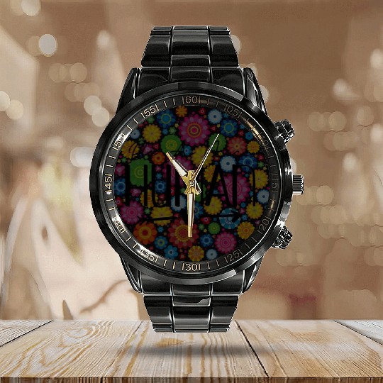 Be A Nice Human: Embrace Peace & Love Calendar Steel Band Watch