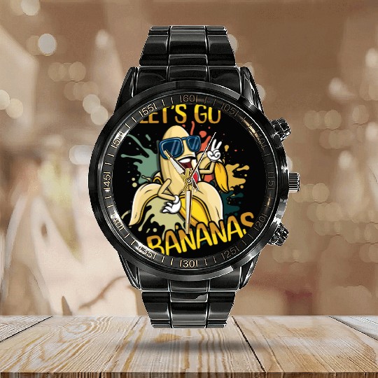 Crazy Banana Meme Let Us Go Banana Calendar Steel Band Watch
