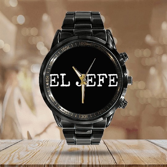 El Jefe The Boss The Chief Calendar Steel Band Watch