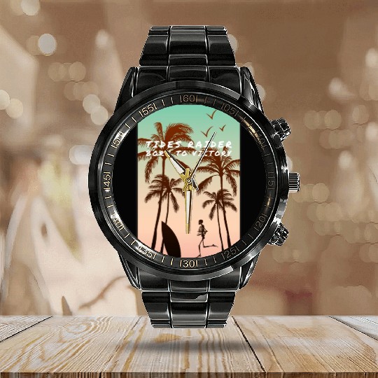 Tides raider, born to victory Calendar Steel Band Watch