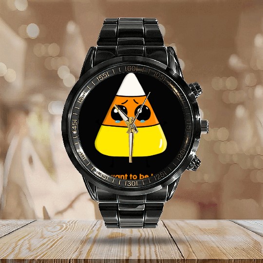 Halloween Gifts Candy Corn Calendar Steel Band Watch