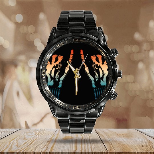 Rock Music Lover Musician Guitar Guitarist Guitar Calendar Steel Band Watch