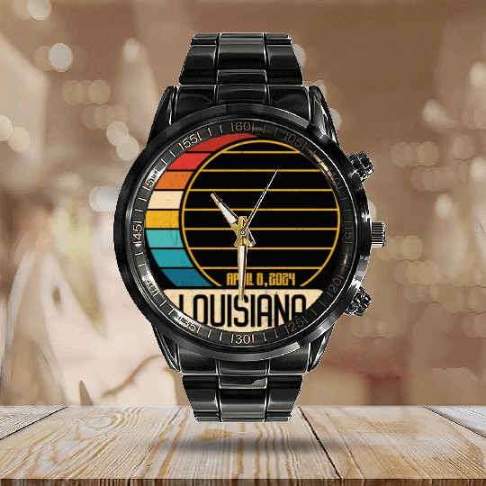 Total Solar Eclipse Louisiana April 28 2024 Calendar Steel Band Watch