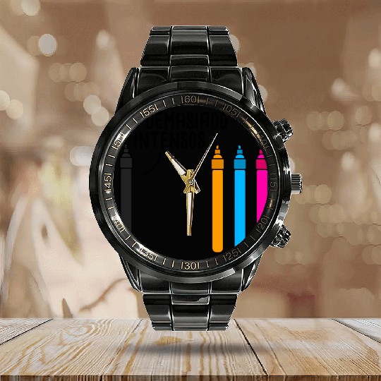 Son Demasiado Intensos Spanish Puns Collection Calendar Steel Band Watch