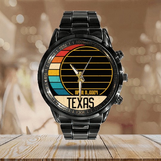 Total Solar Eclipse Texas April 28 2024 Eclipse Calendar Steel Band Watch