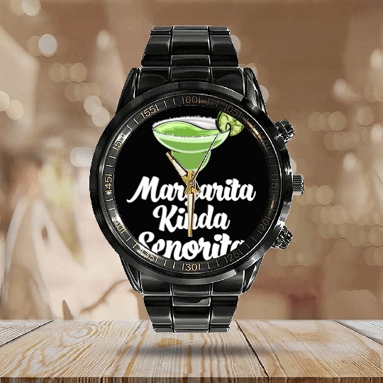 Margarita Kinda Senorita Calendar Steel Band Watch
