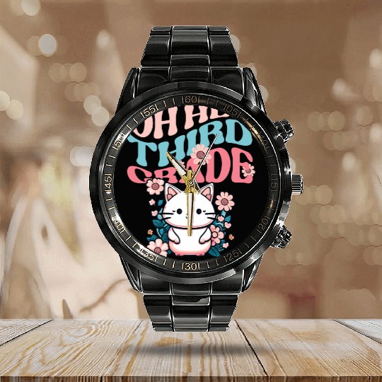 Back to school Oh-hey third grade 3rd-grade back Calendar Steel Band Watch