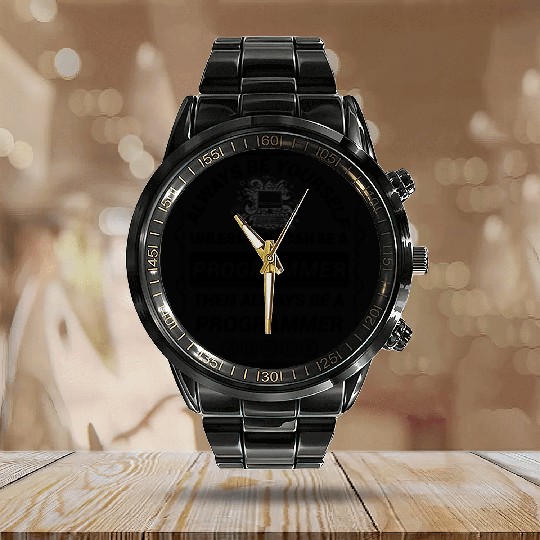 Cute Computer Science School Gifts Calendar Steel Band Watch