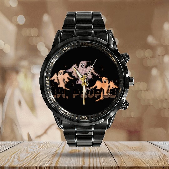 Ew People Ghost Halloween Calendar Steel Band Watch