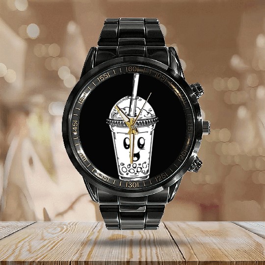 K Pop Bubble Tea Calendar Steel Band Watch