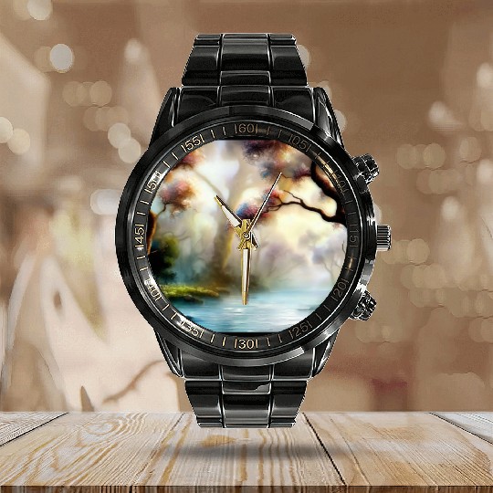 Spring day Calendar Steel Band Watch