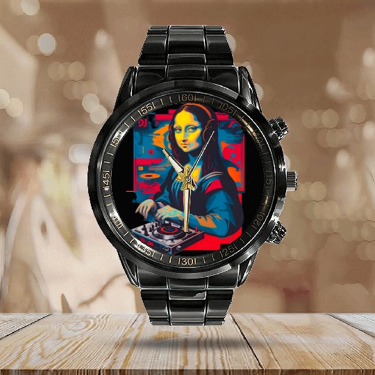 Dj Mona Lisa Calendar Steel Band Watch