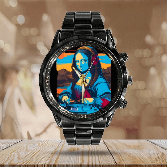Dj Mona Lisa Calendar Steel Band Watch