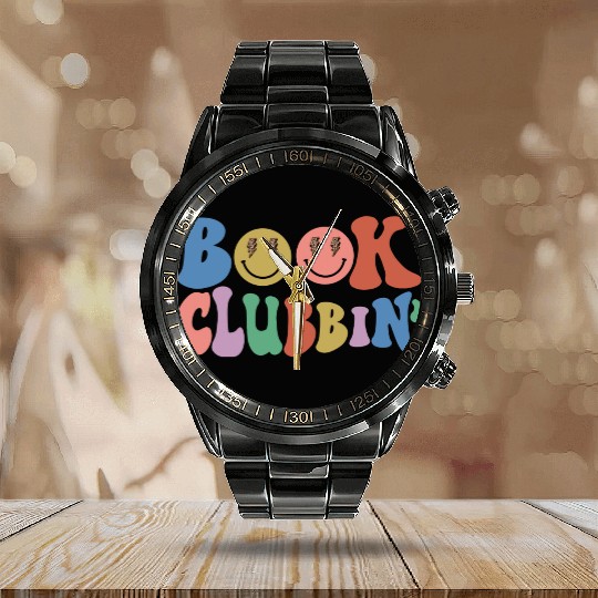 Book Clubin Librarian Literature Lover Book Nerd Calendar Steel Band Watch