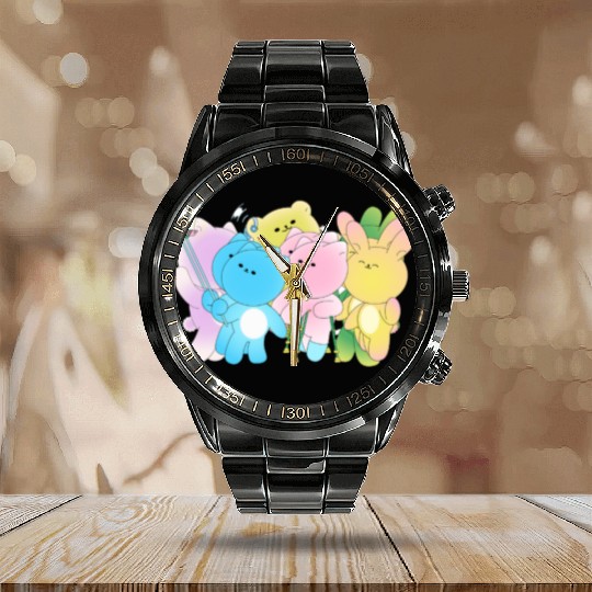 cute Bears : Bears lovers Calendar Steel Band Watch