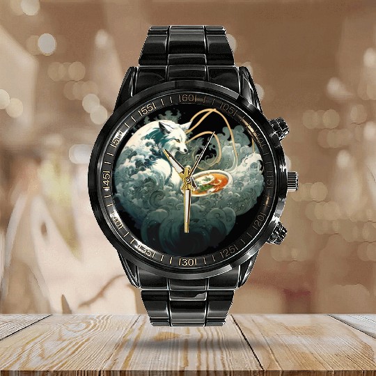 Nine Tailed Fox Ramen - Kitsune Calendar Steel Band Watch