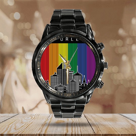 New Orleans Louisiana Rainbow Flag LGBT Pride Calendar Steel Band Watch