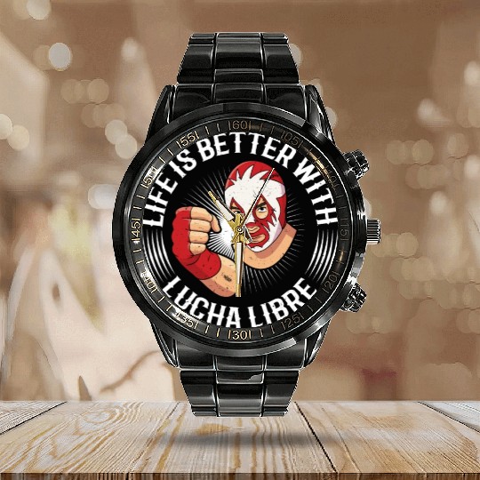 Mexican Wrestling Wrestler Lucha Libre Mask Mexico Calendar Steel Band Watch